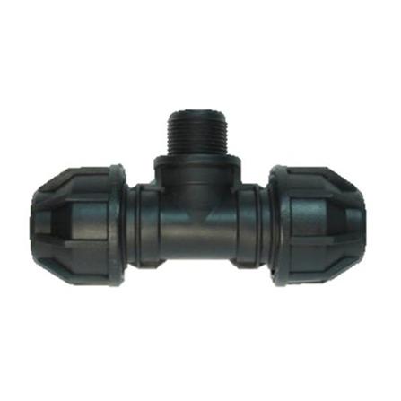 ข้อต่อสามทางสวมล็อก PE เกลียวนอก KANYA 1/2 นิ้ว X 20 มม.