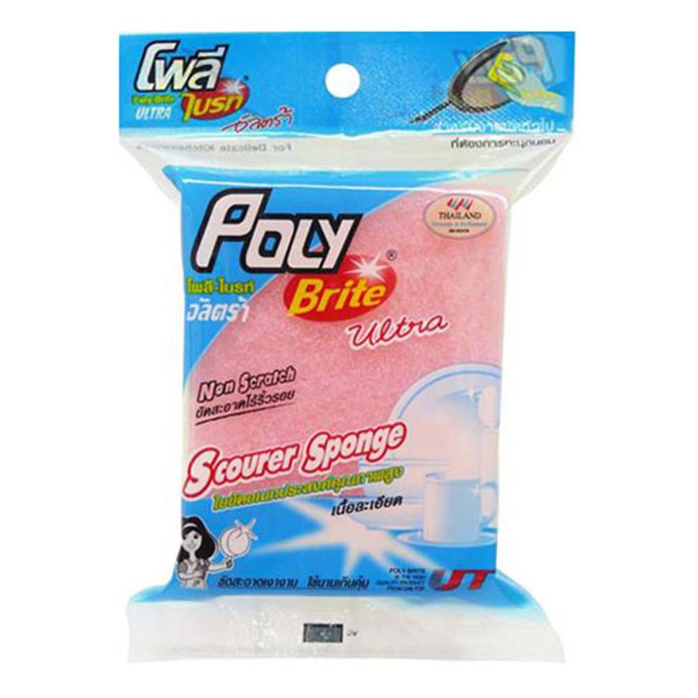 ฟองน้ำพร้อมใยขัด POLY-BRITE 308-46L 3x4 นิ้ว