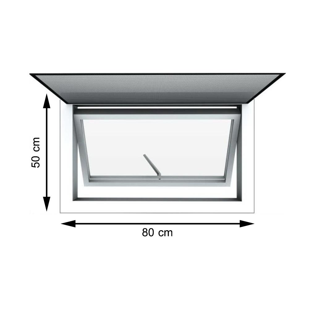 หน้าต่าง UPVC บานกระทุ้ง มุ้ง HOFFEN 80x50 ซม. สีขาว