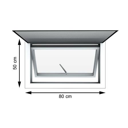 หน้าต่าง UPVC บานกระทุ้ง มุ้ง HOFFEN 80x50 ซม. สีขาว_0