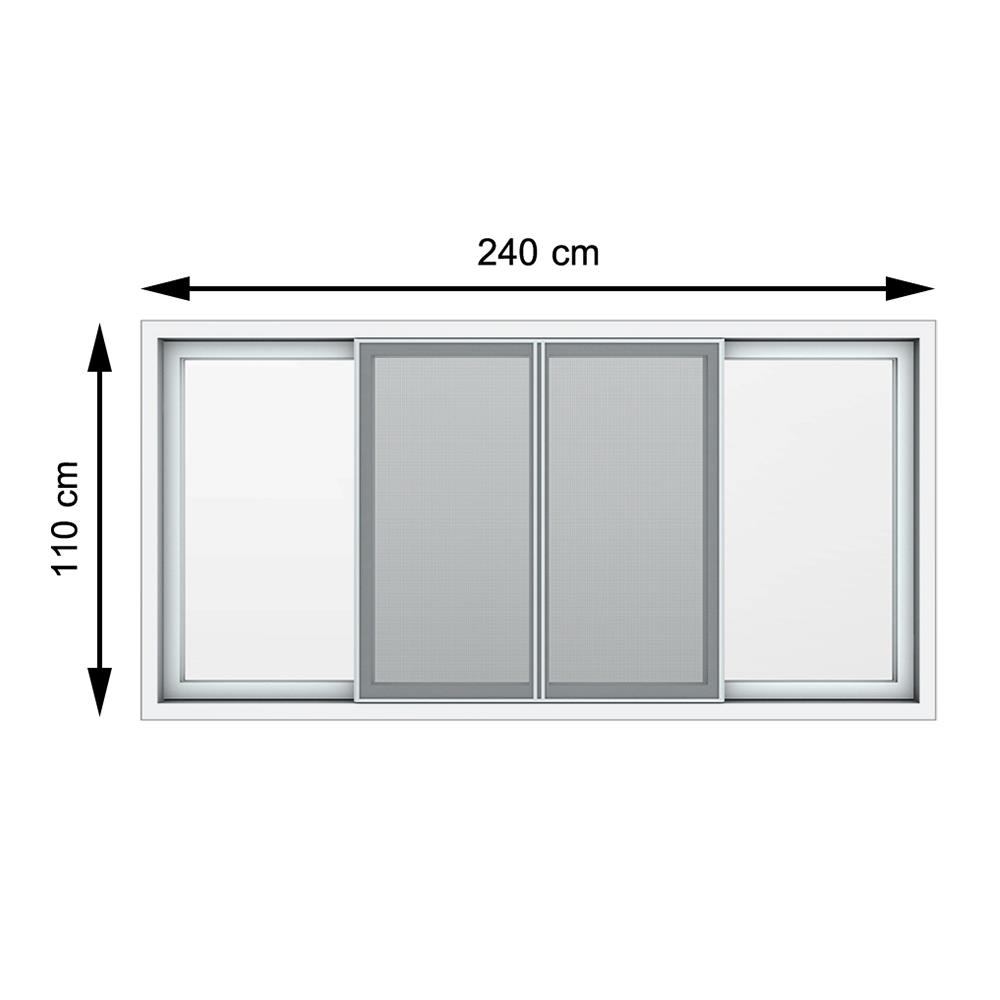 หน้าต่าง UPVC F-S-S-F มุ้ง HOFFEN 240x110 ซม. สีขาว