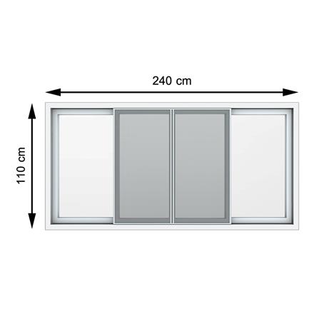 หน้าต่าง UPVC F-S-S-F มุ้ง HOFFEN 240x110 ซม. สีขาว_0