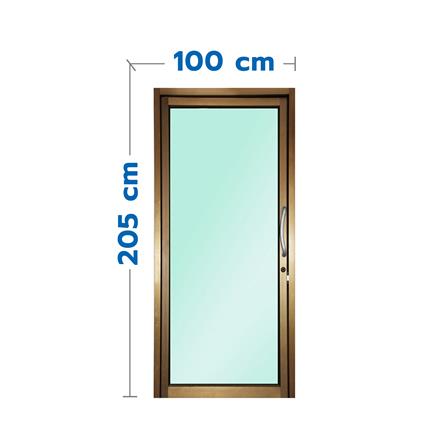 ประตูบานสวิงเดี่ยว อะลูมิเนียม WINDOW ASIA 100x205 ซม. สีน้ำตาล_0