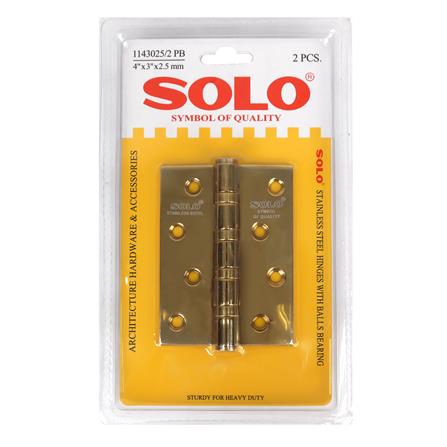 บานพับ 4X3 นิ้ว X 2.5 มม. SOLO 1143025 สีทอง (แพ็ก 2 ชิ้น)_2