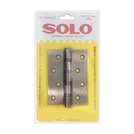 บานพับ 4X3 นิ้ว X 2.5 มม. SOLO 1143025 สีทองแดงรมดำ (แพ็ก 2 ชิ้น)_1