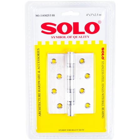 บานพับ 4X3 นิ้ว X 2.5 มม. SOLO 1143025 สีสเตนเลส (...