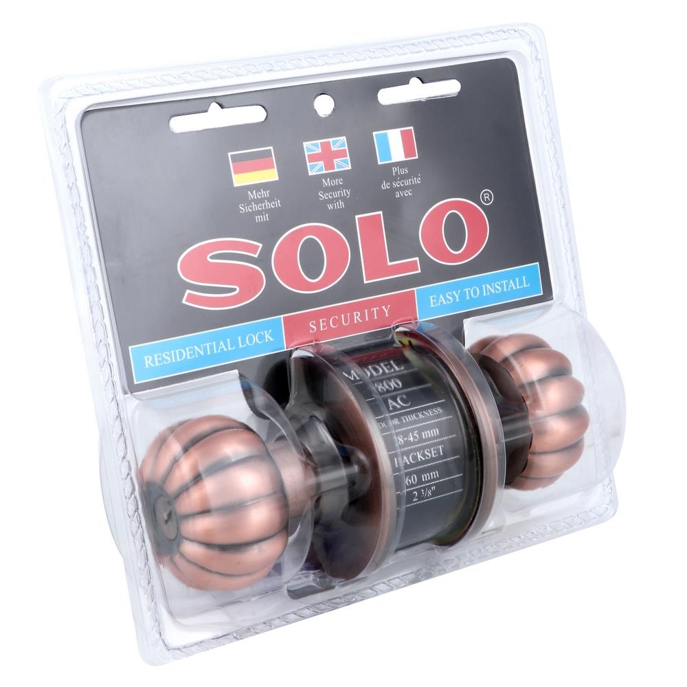 ลูกบิดทั่วไป SOLO 9800 AC หัวฟักทอง สีทองแดงรมดำ