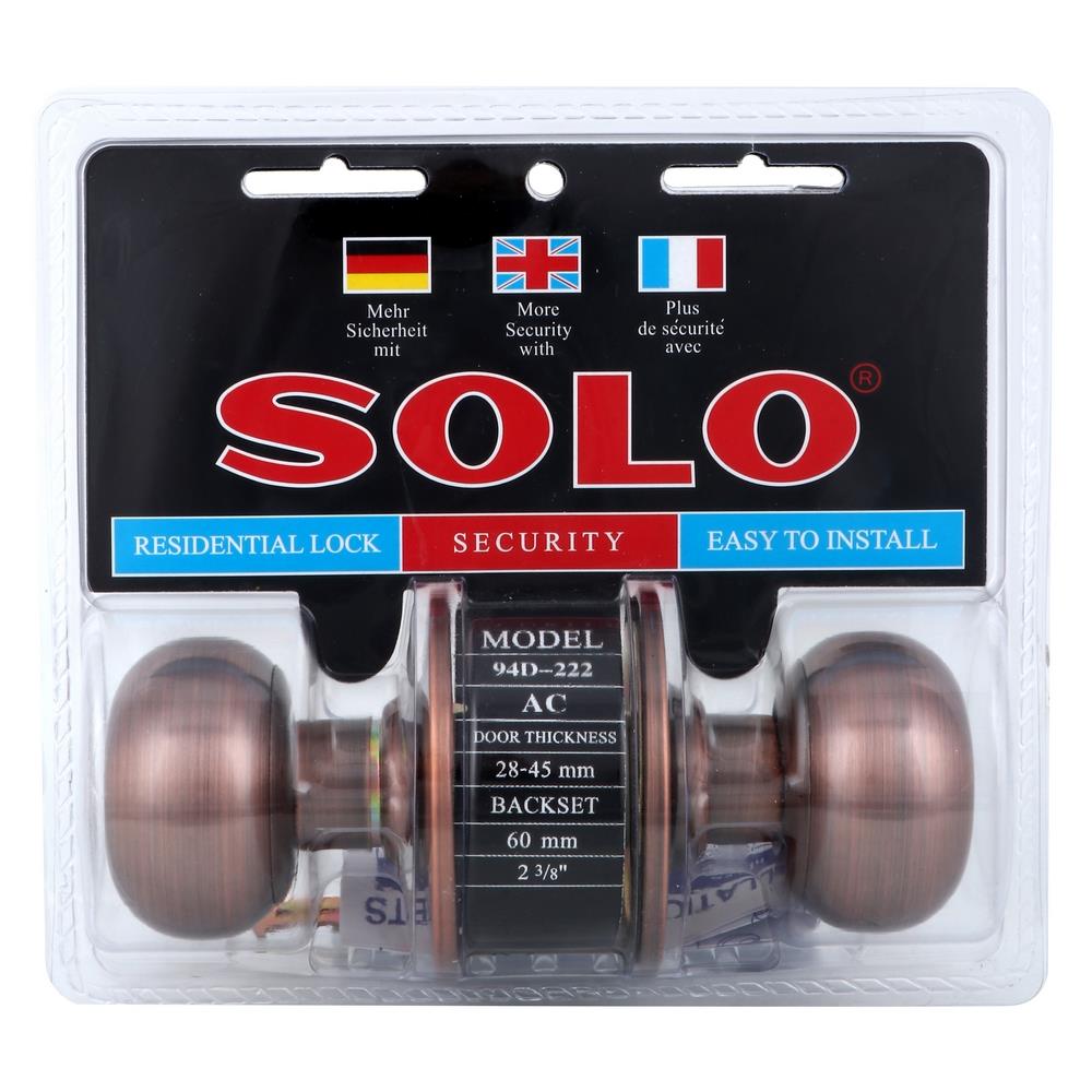 ลูกบิดทั่วไป SOLO 94D-222AC หัวจัน สีทองแดงรมดำ