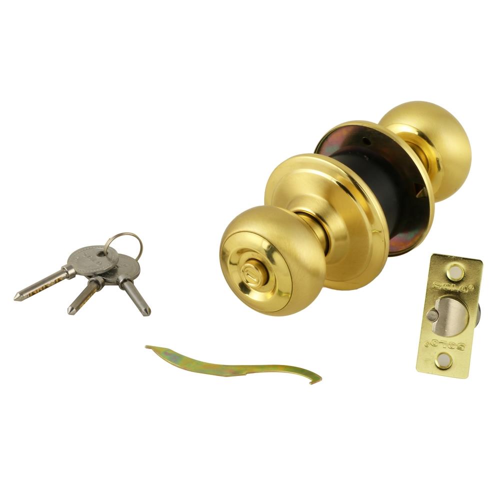 ลูกบิดประตู หัวจัน SOLO 6800SB/PB สีทอง/สเตนเลส