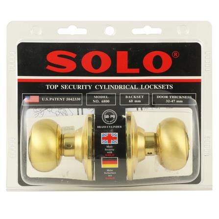 ลูกบิดประตู หัวจัน SOLO 6800SB/PB สีทอง/สเตนเลส_4