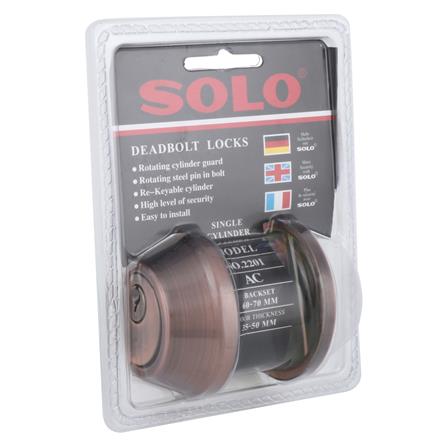 กุญแจลิ้นตาย 1 ด้าน SOLO 2201 สีทองแดงรมดำ_3