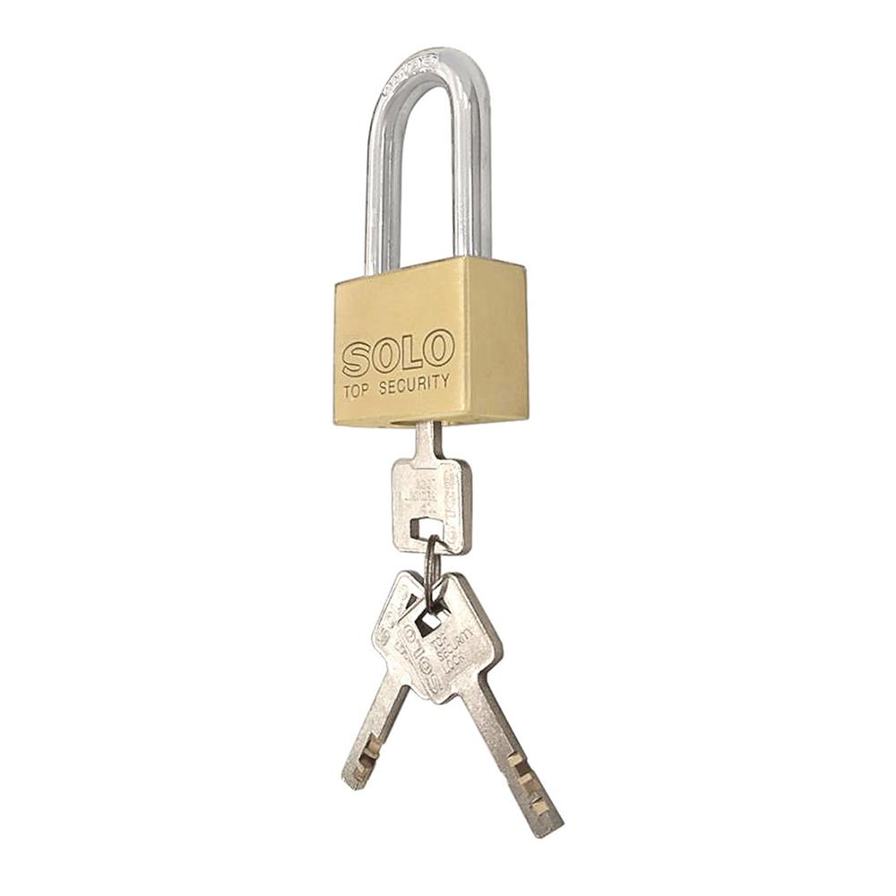 กุญแจลูกปืน SOLO 4507SQ-45L 45 มม. สีทองเหลืองขัดเงา