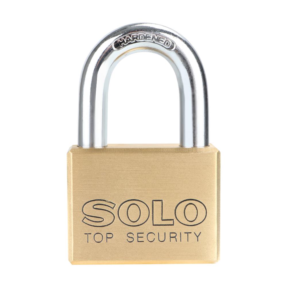 กุญแจลูกปืน SOLO 4507SQ-45 45 มม. สีทองเหลืองขัดเงา