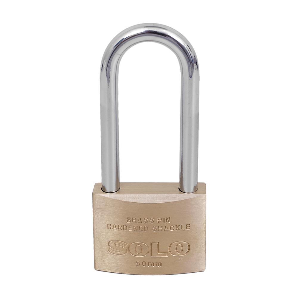 กุญแจสปริง SOLO 84-50L 50 มม. สีทองเหลืองขัดเงา