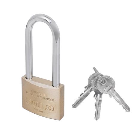กุญแจสปริง SOLO 84-50L 50 มม. สีทองเหลืองขัดเงา_0