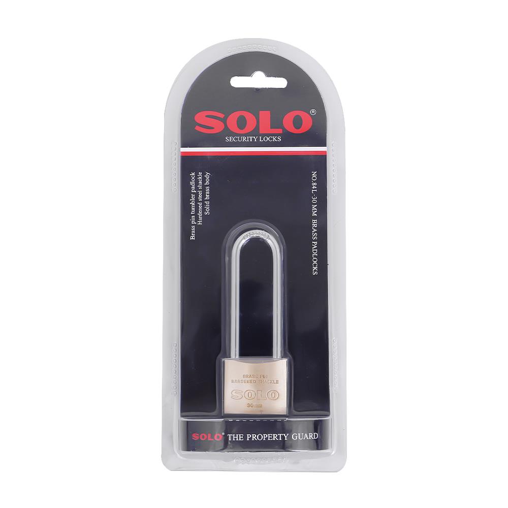 กุญแจสปริง SOLO 84-30L 30 มม. สีทองเหลืองขัดเงา