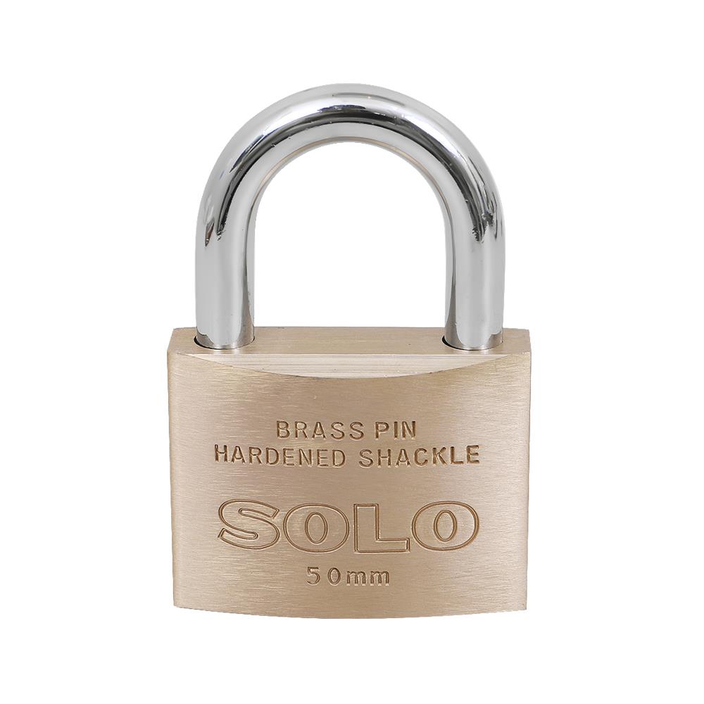 กุญแจสปริง SOLO 84-50 50 มม. สีทองเหลืองขัดเงา