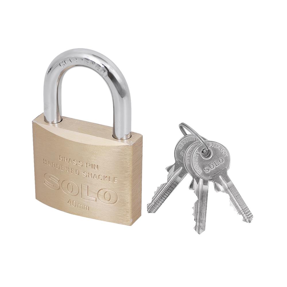 กุญแจสปริง SOLO 84-40 40 มม. สีทองเหลืองขัดเงา