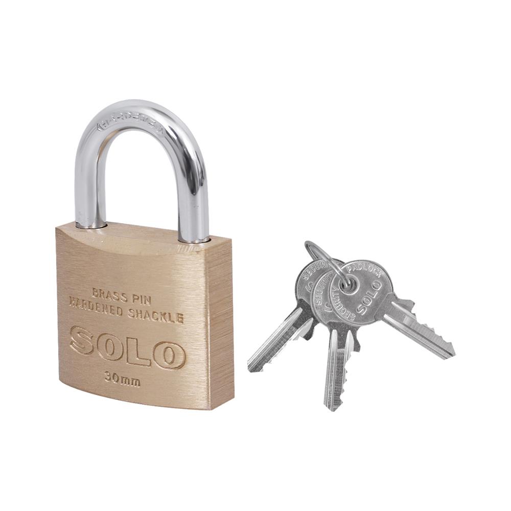กุญแจสปริง SOLO 84-30 30 มม. สีทองเหลืองขัดเงา