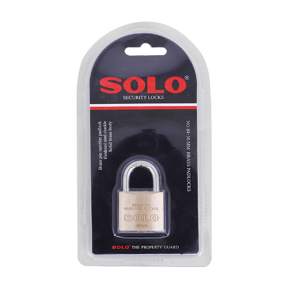 กุญแจสปริง SOLO 84-30 30 มม. สีทองเหลืองขัดเงา