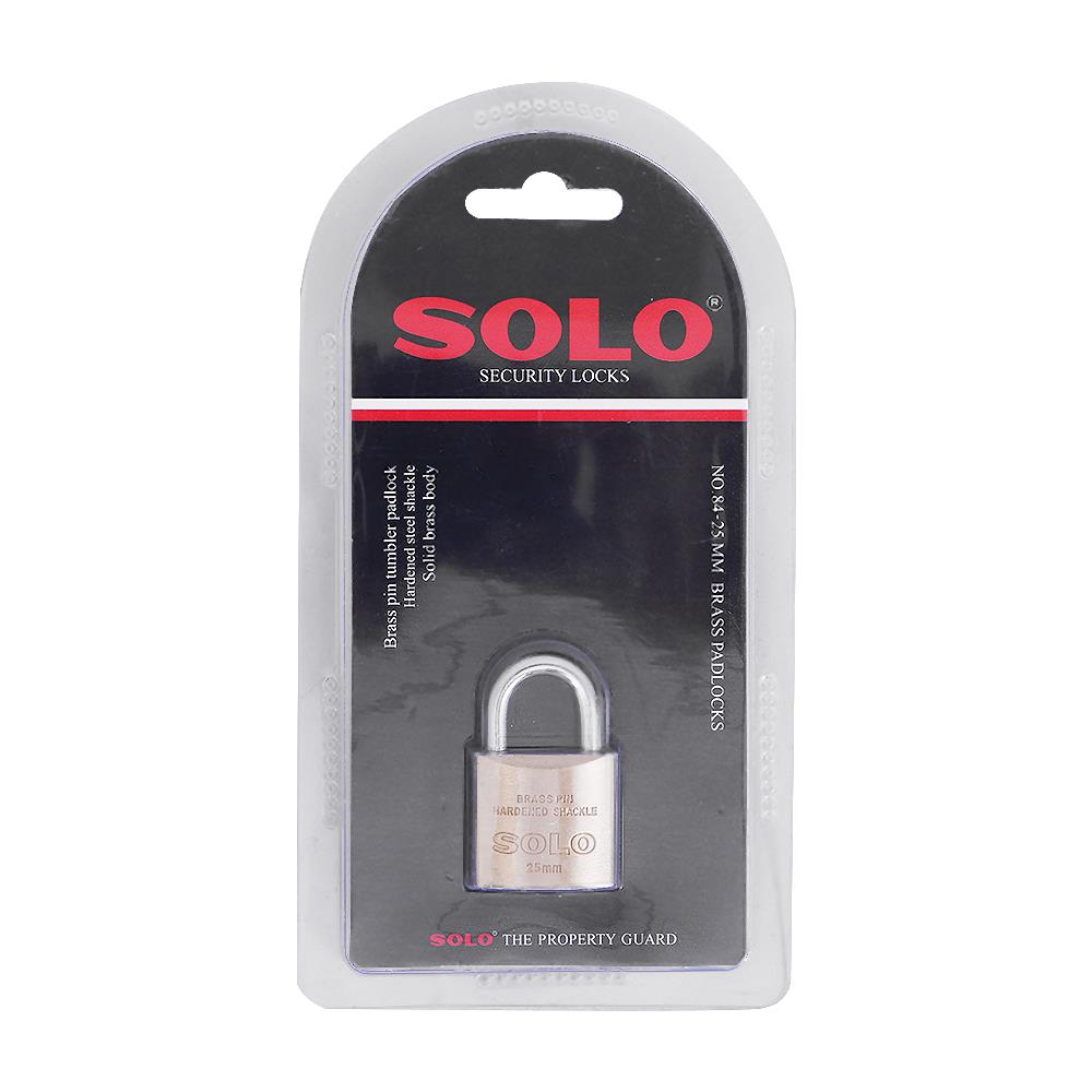 กุญแจสปริง SOLO 84-25 25 มม. สีทองเหลืองขัดเงา