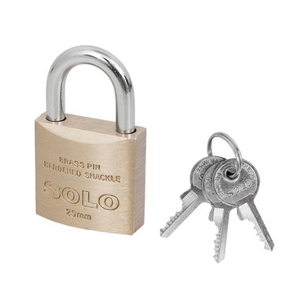 กุญแจสปริง SOLO 84-25 25 มม. สีทองเหลืองขัดเงา