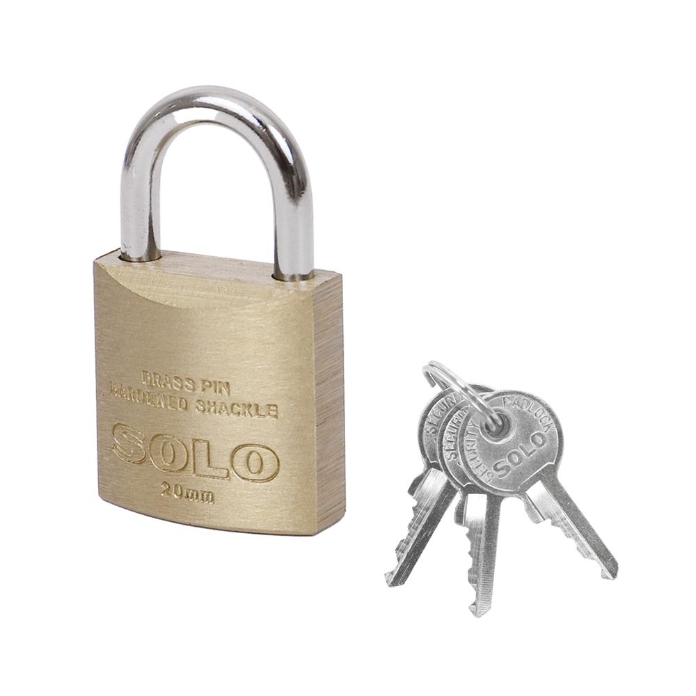 กุญแจสปริง SOLO 84-20 20 มม. สีทองเหลืองขัดเงา