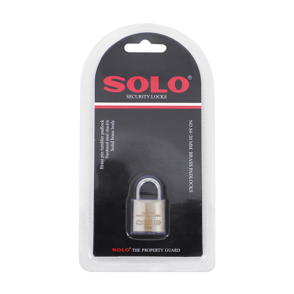 กุญแจสปริง SOLO 84-20 20 มม. สีทองเหลืองขัดเงา