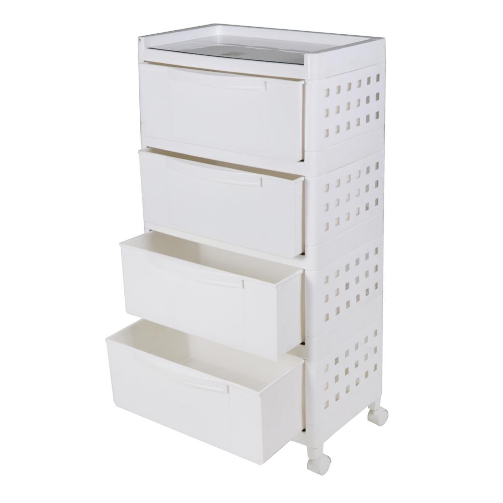 ตู้ลิ้นชัก4ชั้น 1074 48x30x90cm ขาว