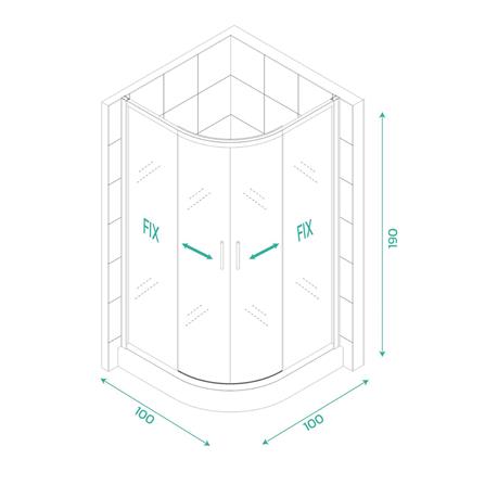 ฉากกั้นอาบน้ำ CRISTINA FAIRY-GHW 100x100 ซม._2