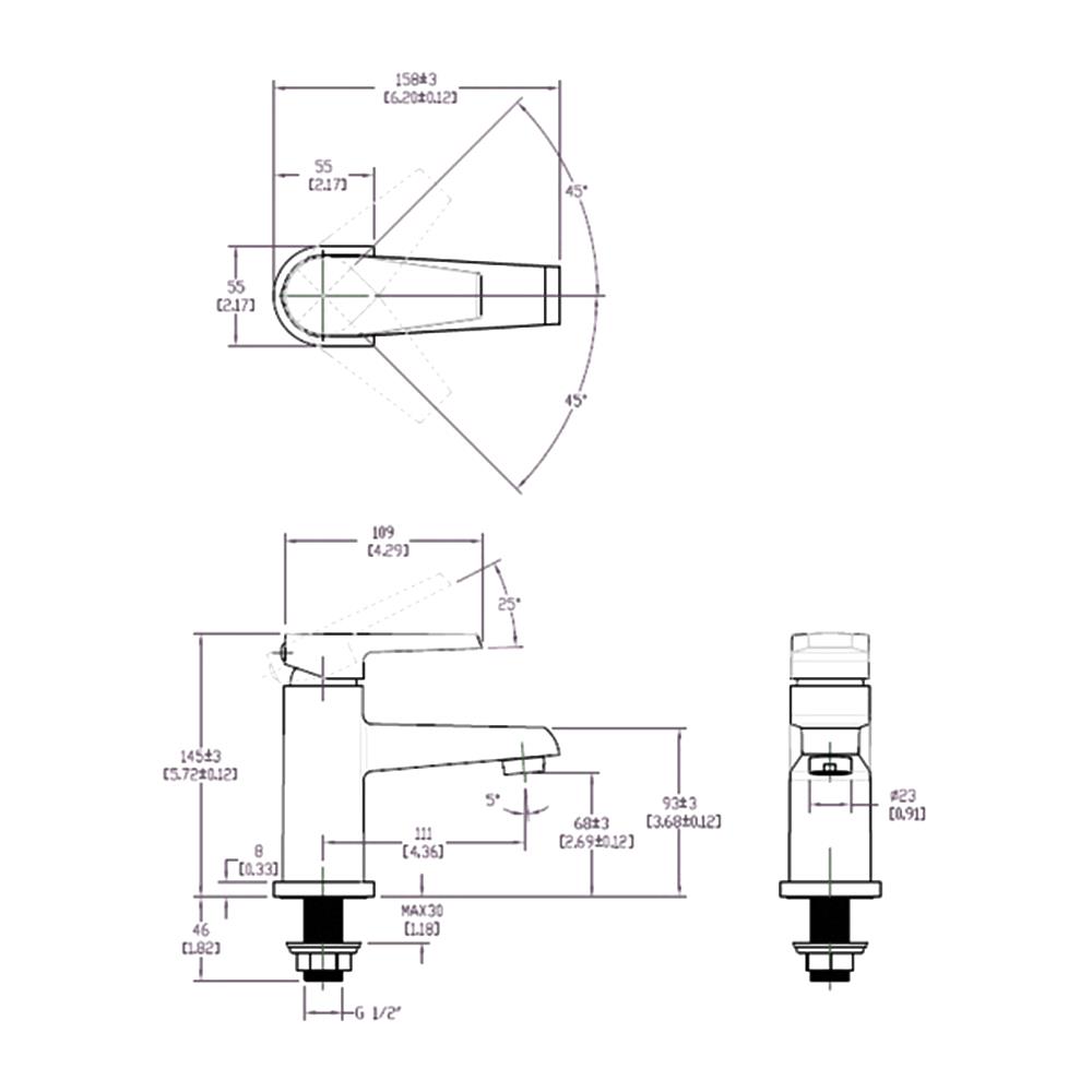 ก๊อกอ่างล้างหน้าเดี่ยว ENGLEFIELD K-7695X-4-CP