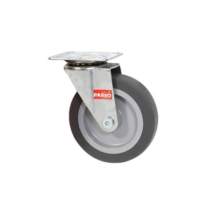 ลูกล้อยาง PAREO แป้นหมุน ไม่มีเบรก 4 นิ้ว สีเทา