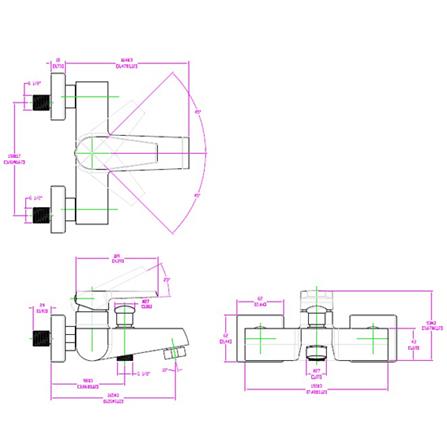 ก๊อกผสมยืนอาบ ENGLEFIELD K-7697X-4-CP_1