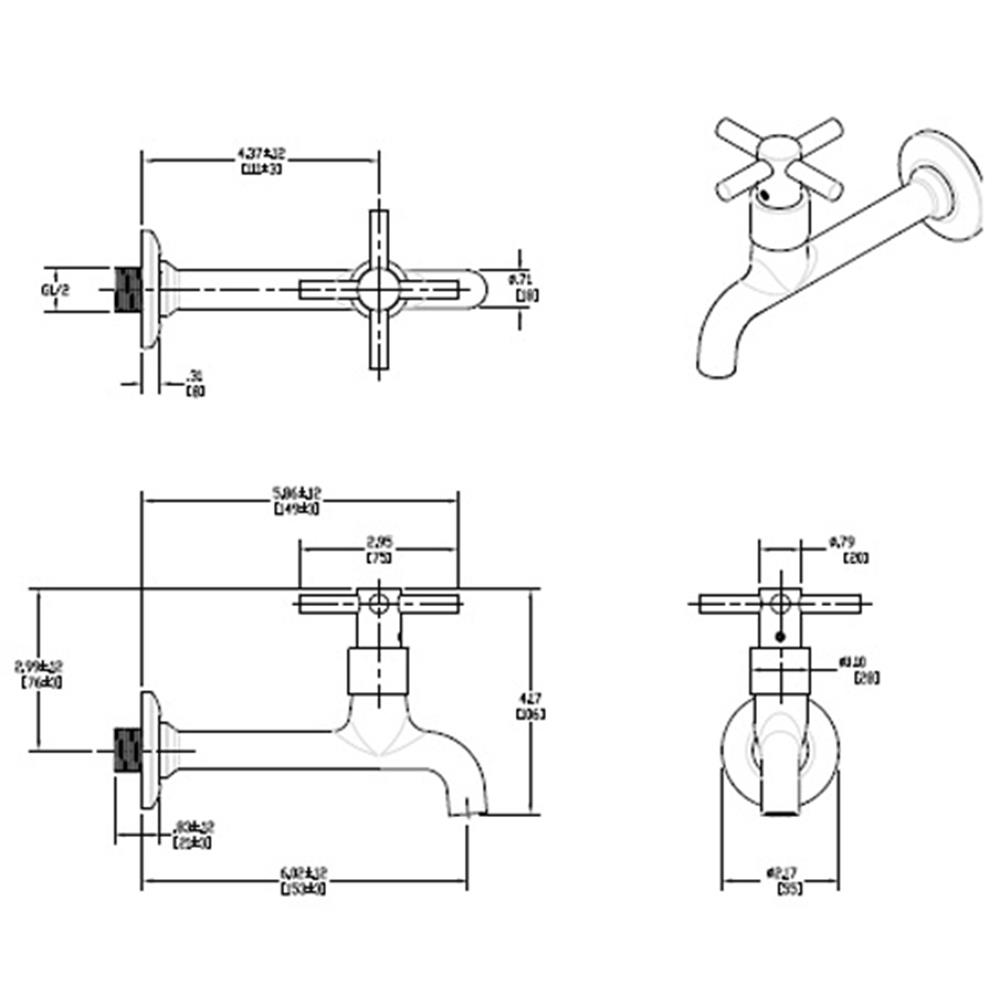 ก๊อกล้างพื้น 1 ทาง ENGLEFIELD K-7291X-3-CP