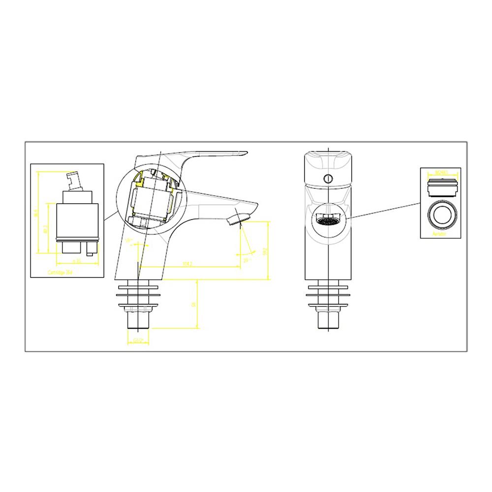 ก๊อกอ่างล้างหน้าเดี่ยว AMERICAN STANDARD A-0306-10 สีโครม