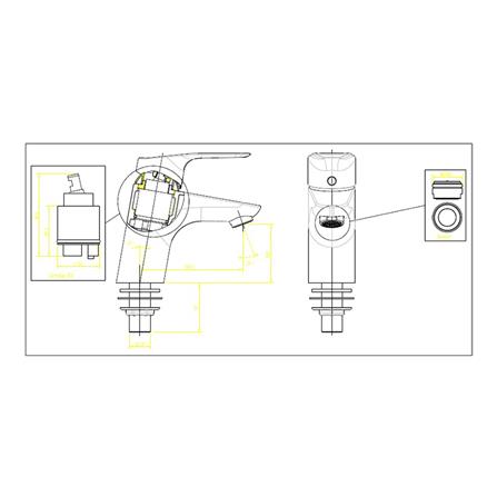 ก๊อกอ่างล้างหน้าเดี่ยว AMERICAN STANDARD A-0306-10 สีโครม_1