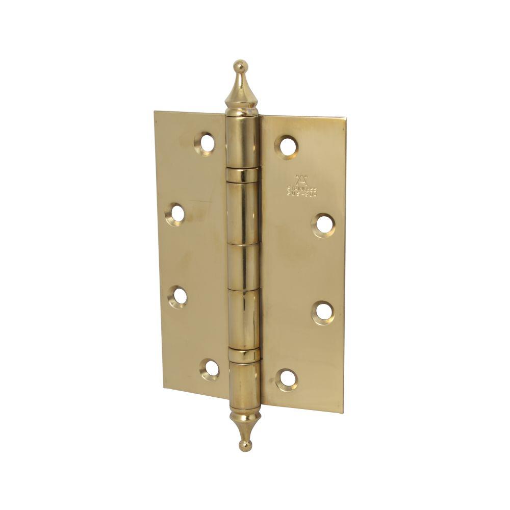 บานพับหัวมงกุฎ 5X3.5 นิ้ว X 3 มม. HAFELE 489.02.353 สีทองเหลืองขัดเงา แพ็ก 2 ชิ้น