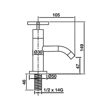 ก๊อกอ่างล้างหน้าเดี่ยว HAFELE 495.61.028 สีโครม_1