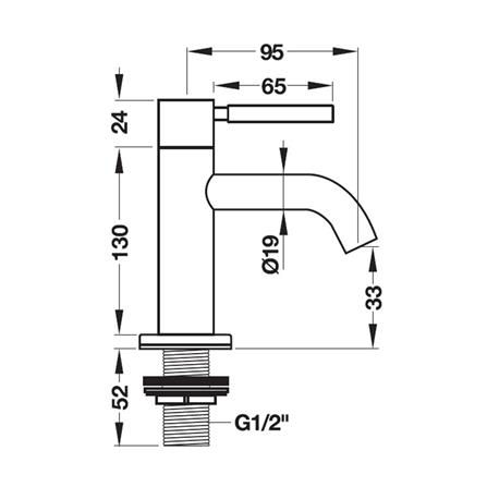 ก๊อกอ่างล้างหน้าเดี่ยว HAFELE 495.61.000 สีสเตนเลส_3