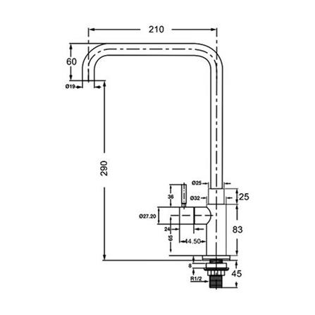 ก๊อกซิงค์เดี่ยวเคาน์เตอร์ HAFELE 495.50.003 สีโครม_1