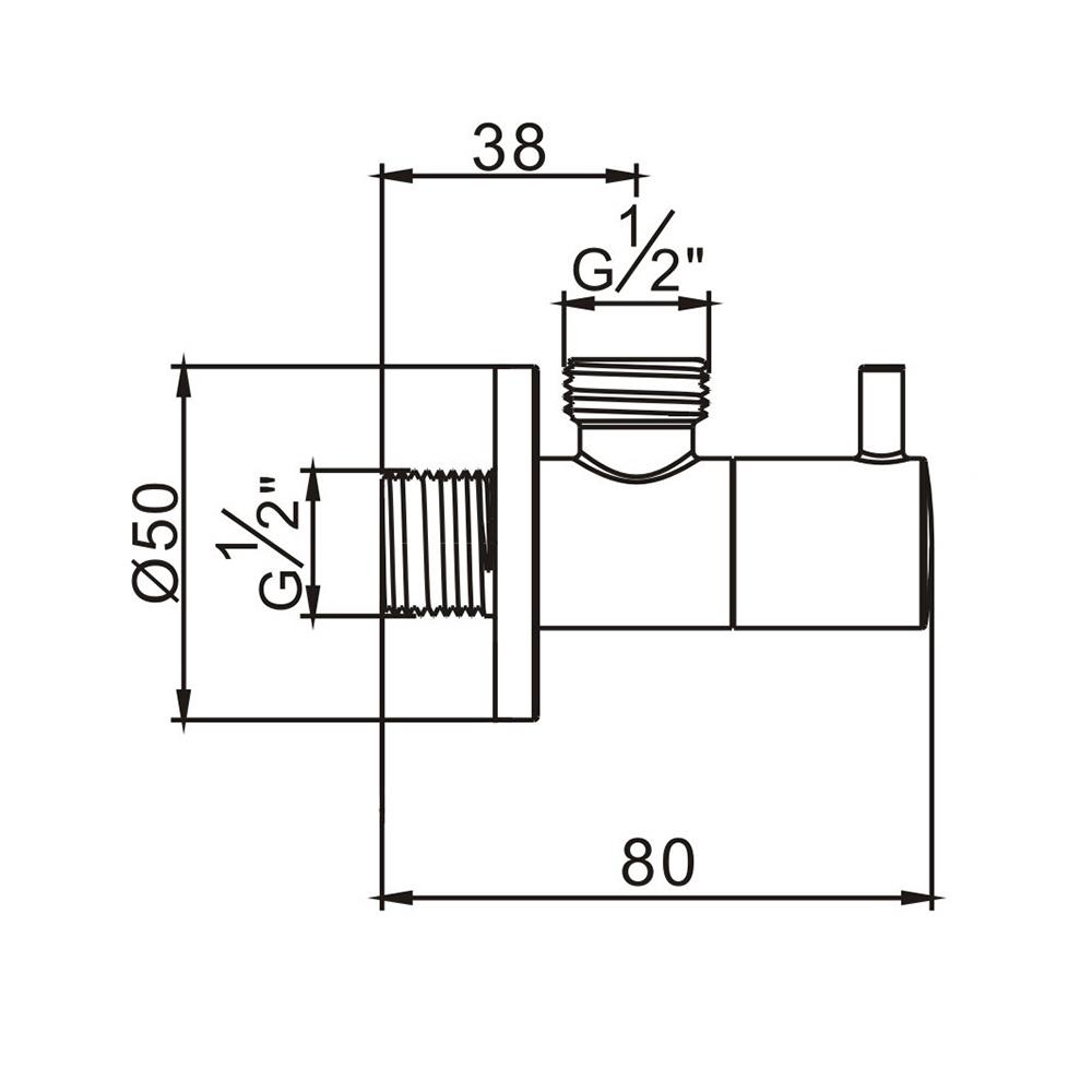 สต๊อปวาล์ว 1 ทาง ISANI ST-352M สีโครม