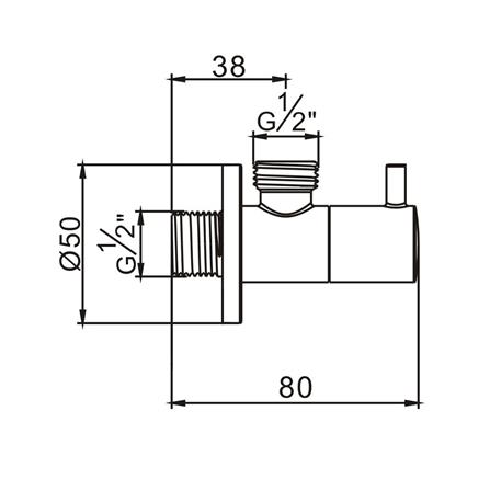 สต๊อปวาล์ว 1 ทาง ISANI ST-352M สีโครม_1