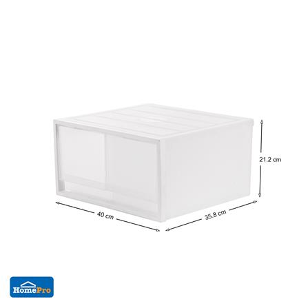 กล่องลิ้นชัก 2 ลิ้นชัก STACKO CK-72 40x35.8x21.2 ซม. สีขาว_4