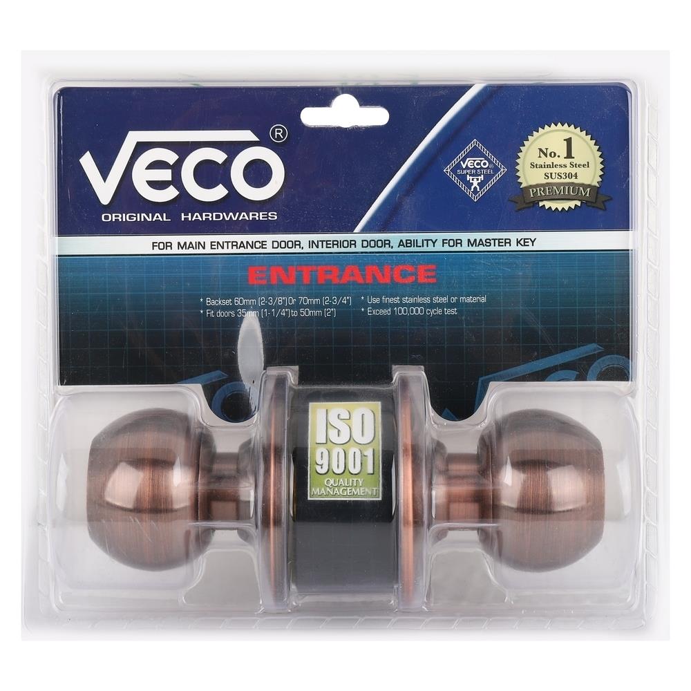 ลูกบิดทั่วไป VECO 3871AC-ML-ET หัวกลม สีทองแดงรมดำ