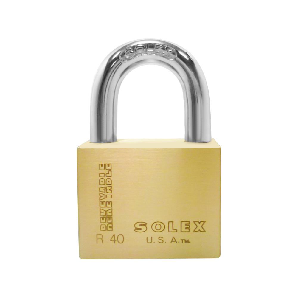 กุญแจลูกปืน SOLEX R40PB 40 มม. สีทองเหลืองขัดเงา