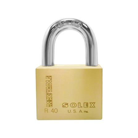 กุญแจลูกปืน SOLEX R40PB 40 มม. สีทองเหลืองขัดเงา