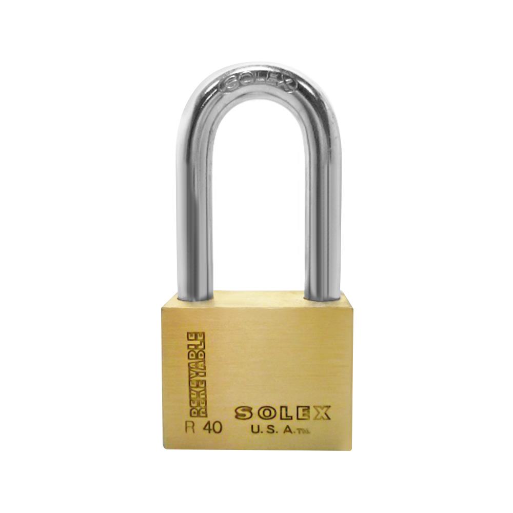 กุญแจลูกปืน SOLEX R40L 40 มม. สีทองเหลืองขัดเงา