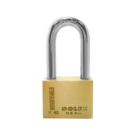 กุญแจลูกปืน SOLEX R40L 40 มม. สีทองเหลืองขัดเงา