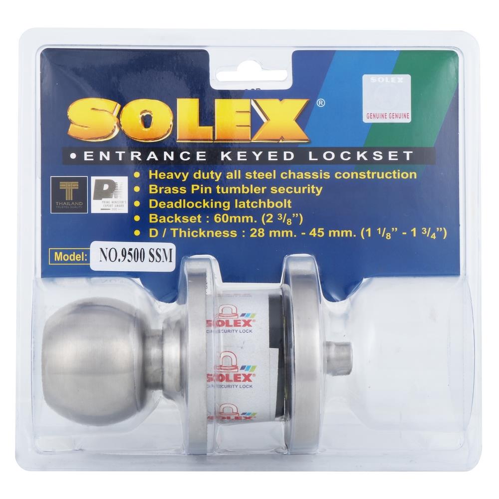 ลูกบิดหลบมุ้งลวด SOLEX 9500SSM หัวกลม สีสเตนเลส