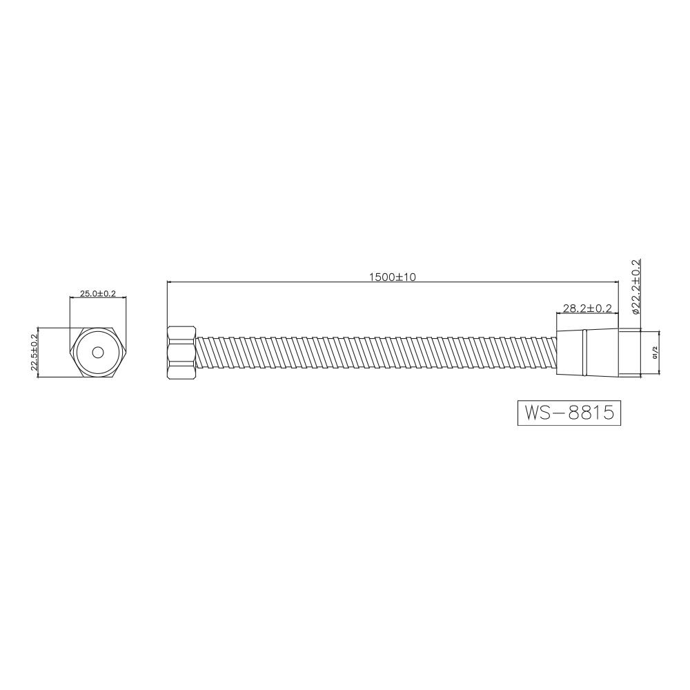 สายฝักบัวสเตนเลส WS WS-8815 150 ซม.